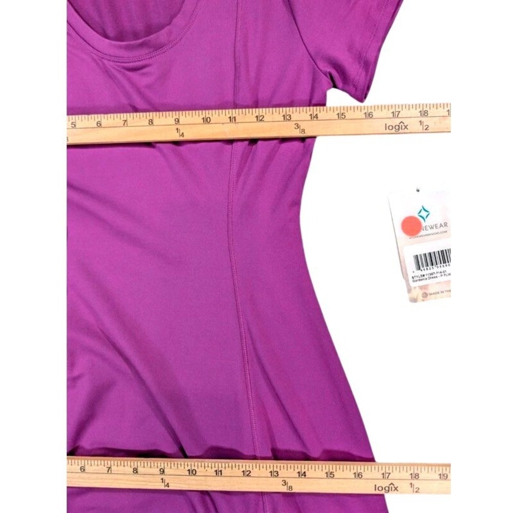 NWT Stonewear Designs Gardenia Dress XS Purple Passion Flower Asymmetrical USA - Picture 3 of 10
